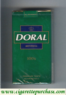 Doral Premium Taste Guaranteed Menthol 100s cigarettes soft box